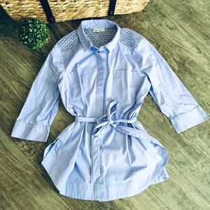 Pretty lilac belted blouse - XL
